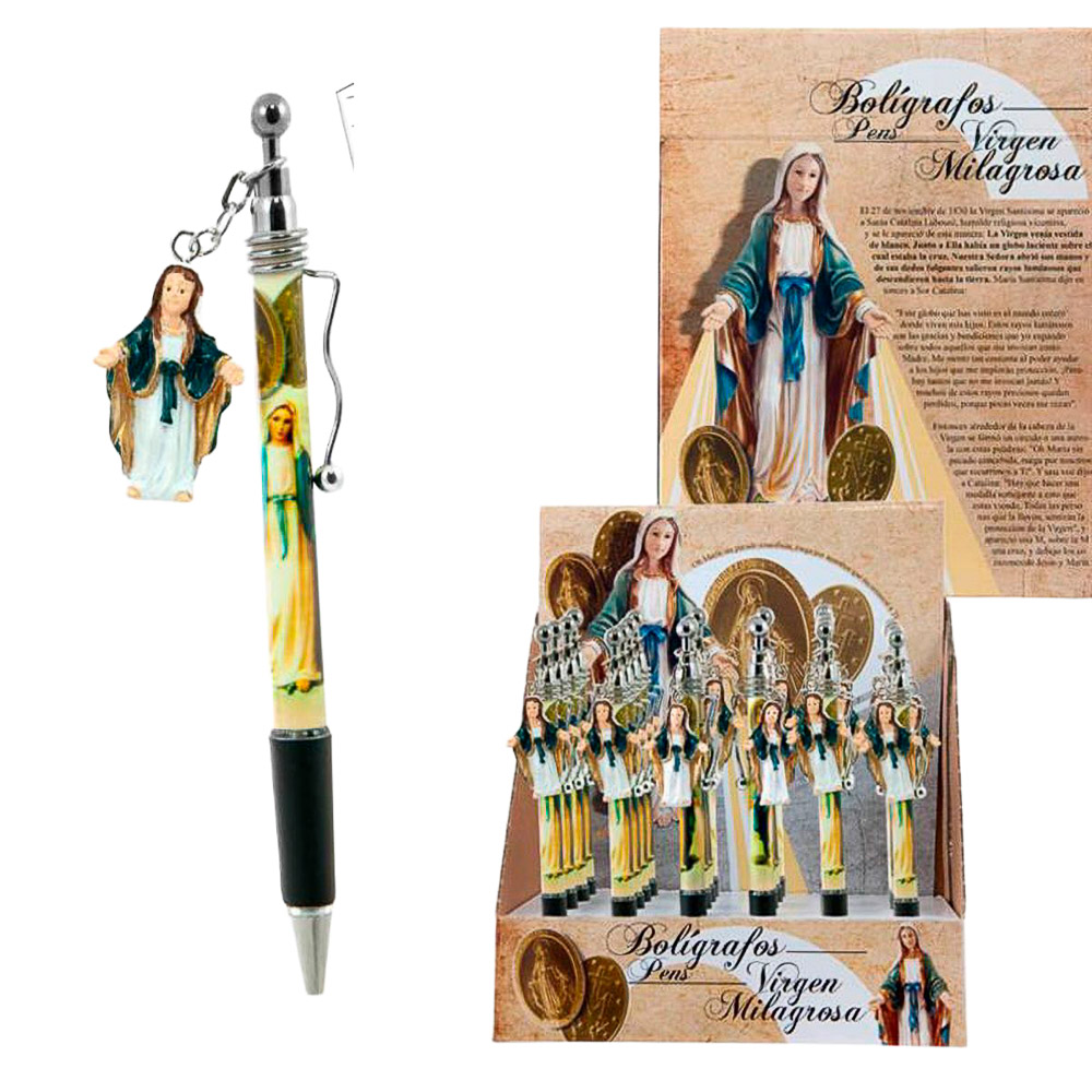 Virgen milagrosa bolgrafo colgante