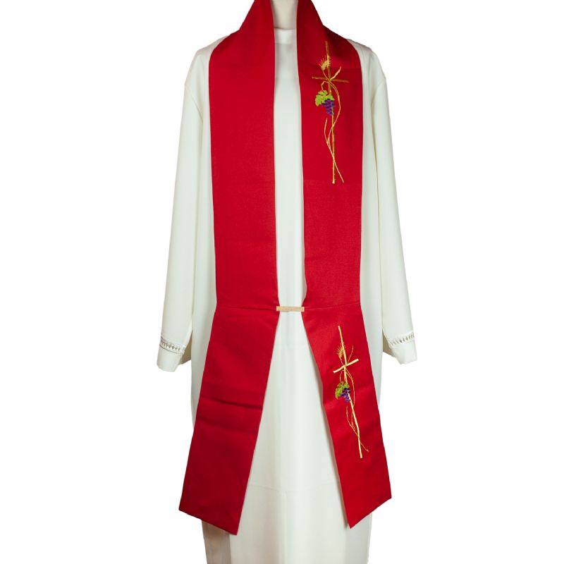 Estola diaconal modelo Primavera bordada - Colores litrgicos a elegir