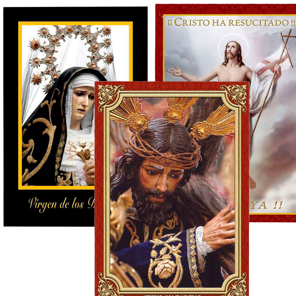 Balconera Semana Santa 70 x 100 cm - Modelos Jess Nazareno, Cristo Resucitado y Virgen de los Dolores