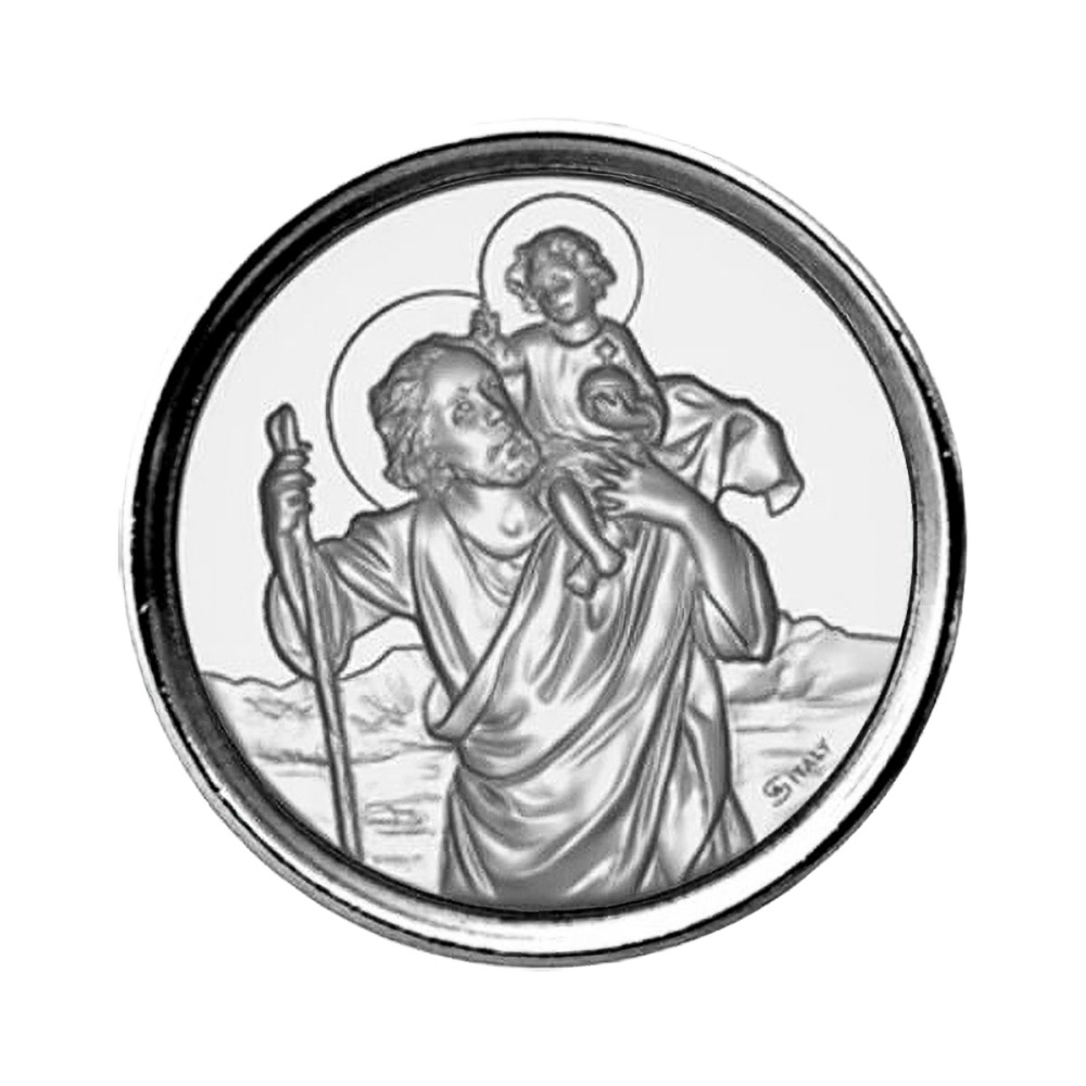 Placa de coche San Cristbal, Con pegatina e imn