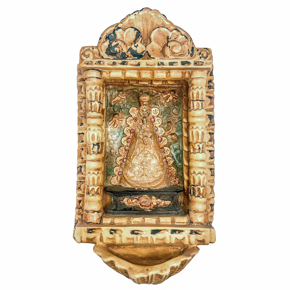 Benditera virgen del Roco pasta 31 x 18 cm