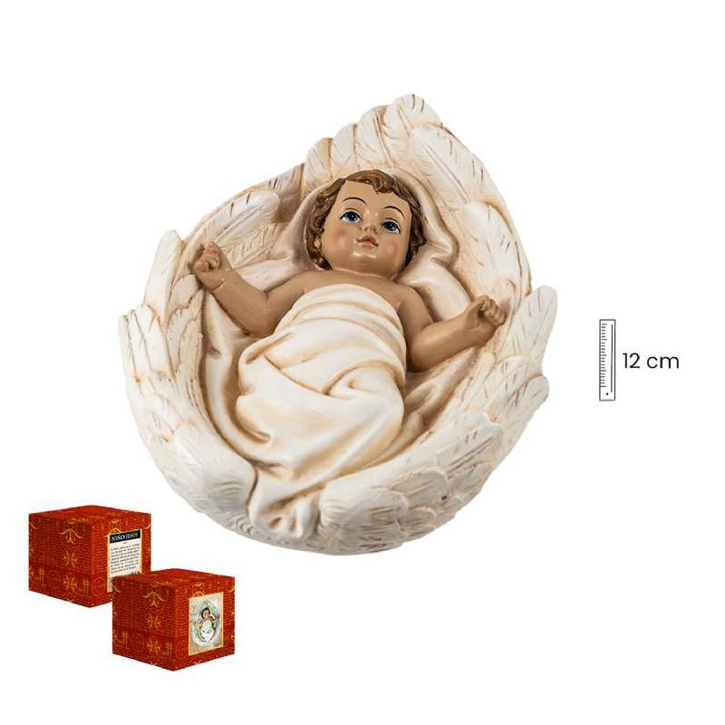 Nio Jess en alas - Figura devocional en resina - 12 cm.