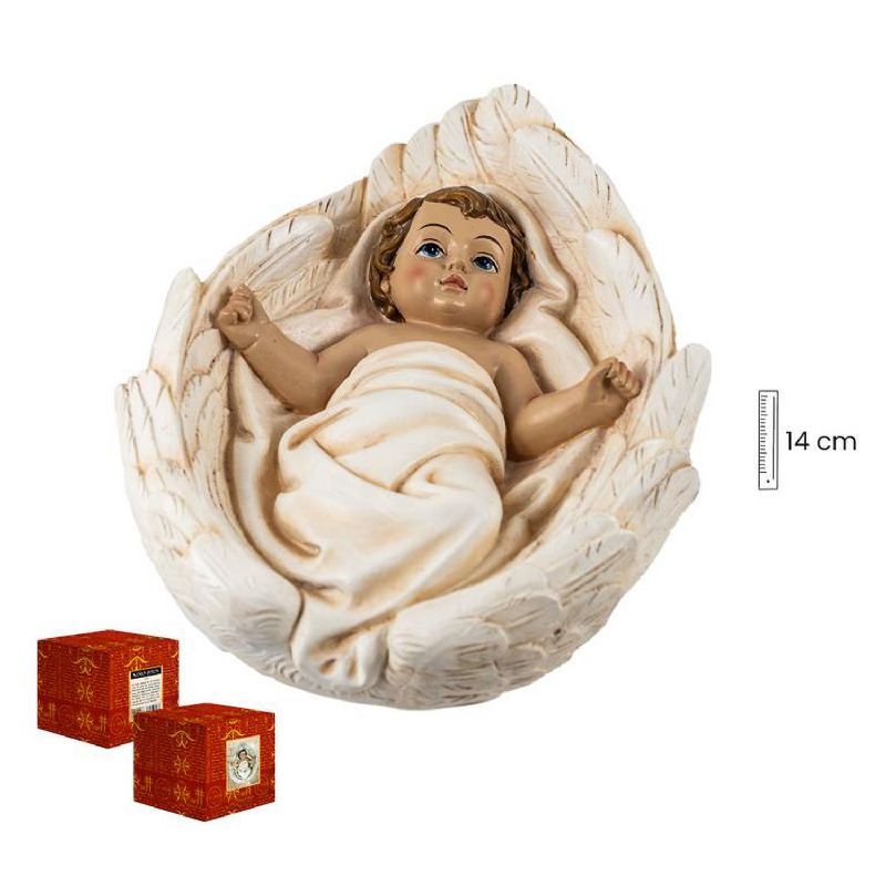 Nio Jess en alas - Figura devocional en resina - 14 cm.