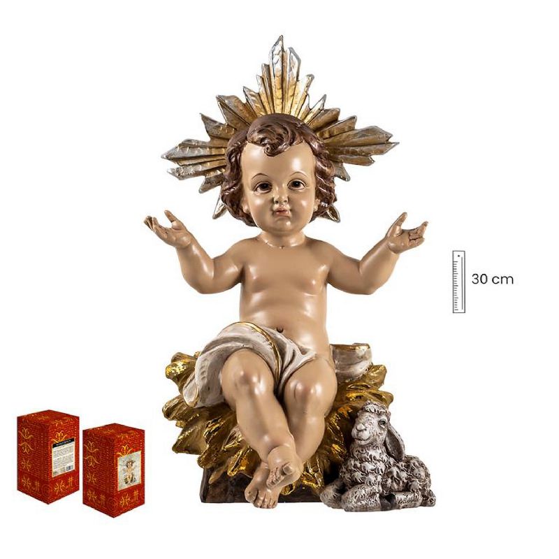 Nio Jess sentado con oveja - Figura de 30 cm.