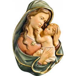 Relieve Virgen Sacun en talla de madera de Va...
