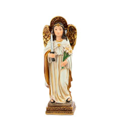 Imagen del Arcángel San Uriel en resina de poliéster de 11 cm