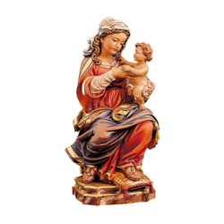 Virgen con Niño - Imagen en talla de madera - Medidas: a elegir