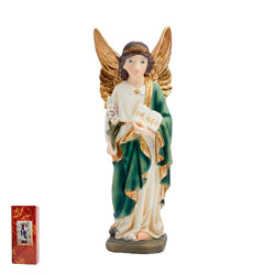 Imagen del Arcángel San Gabriel en resina de poliéster de 14 cm
