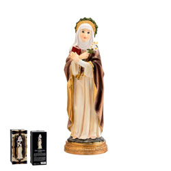 Imagen de Santa Catalina de Siena en resina de poliéster de 20 cm