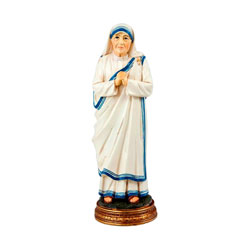 Imagen de Santa Teresa de Calcuta de pie en resina de poliéster de 20 cm