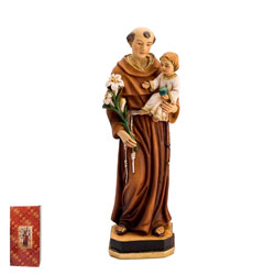 Imagen de San Antonio con el Niño Jesús en resina de poliéster de 20 cm