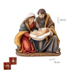 Misterio en una pieza - Virgen, San José y Niño en brazos (18 cm)