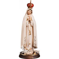 Nuestra Señora de Fátima con corona - Talla en madera