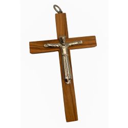 Cruz madera olivo cristo rom anico 8,5x5 cm