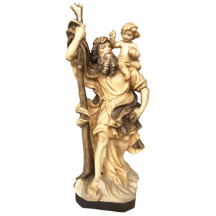 Imagen de San Cristbal en talla de madera de...