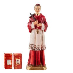 Imagen de San Carlos Borromeo en resina de poliéster de 20 cm