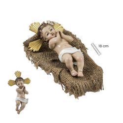 Niño Jesús en cuna - Figura devocional en res... Niño Jesús en cuna - Figura devocional en res...