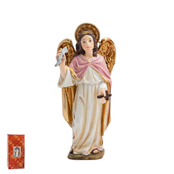 Imagen del Arcángel San Zadquiel en resina de poliéster de 14 cm