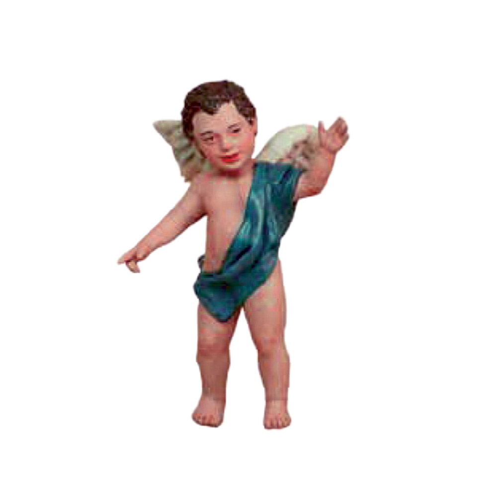 Querub�n para colgar - Figura de pasta cer�mica policromada 24 cm (Jos� Luis Mayo).