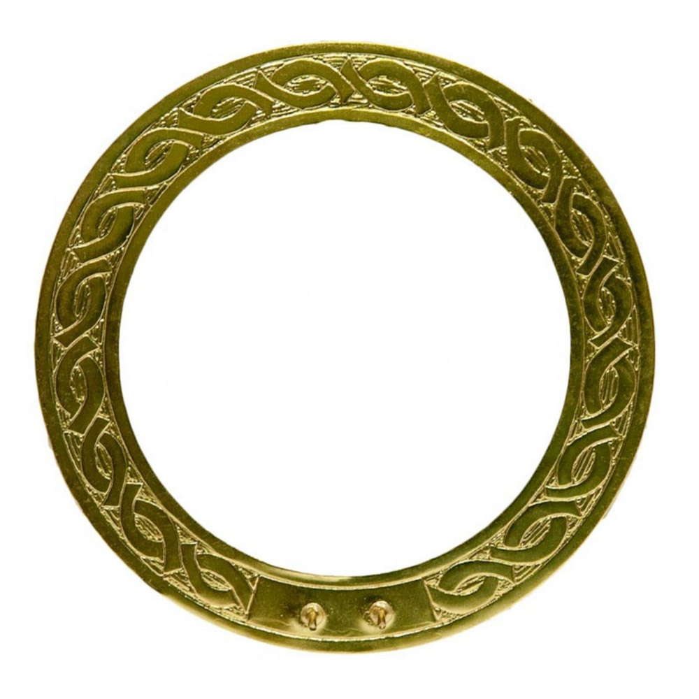 Corona circular para santo con greca ornamental en metal