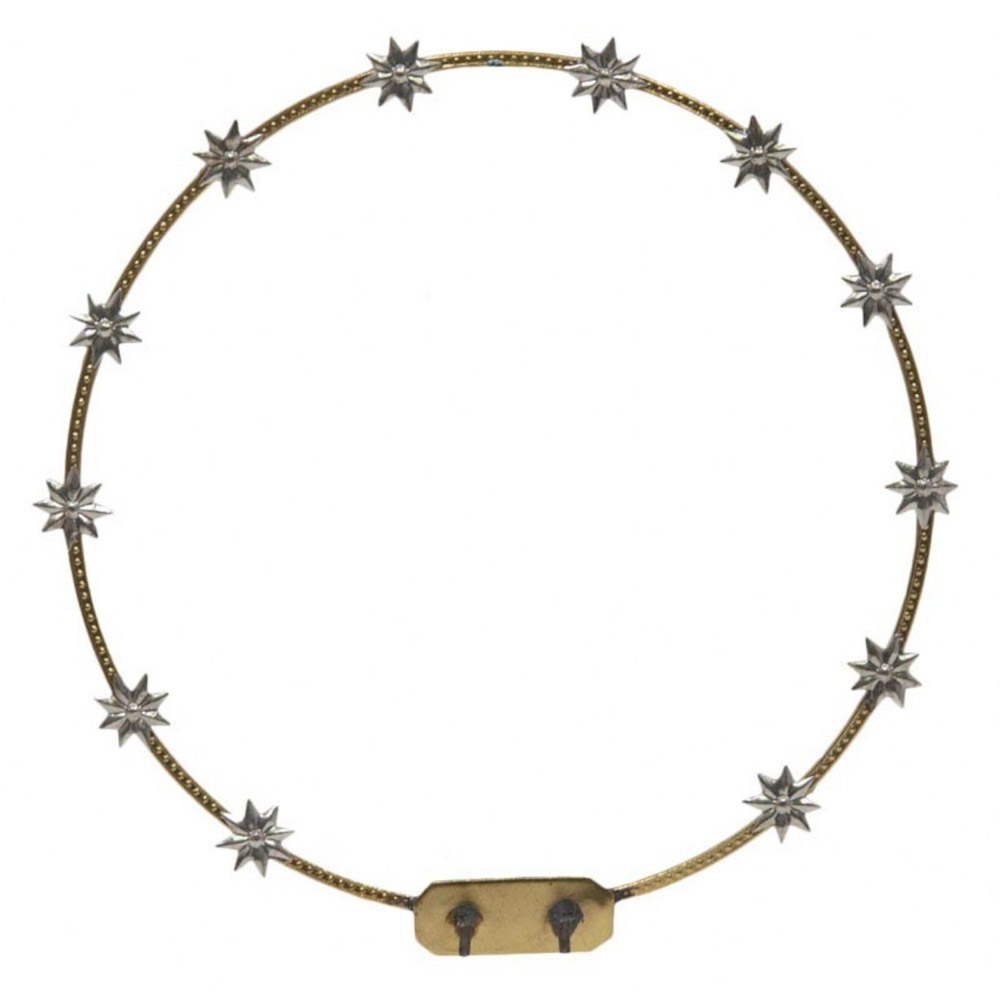 Aro con estrellas para Virgen en metal latonado