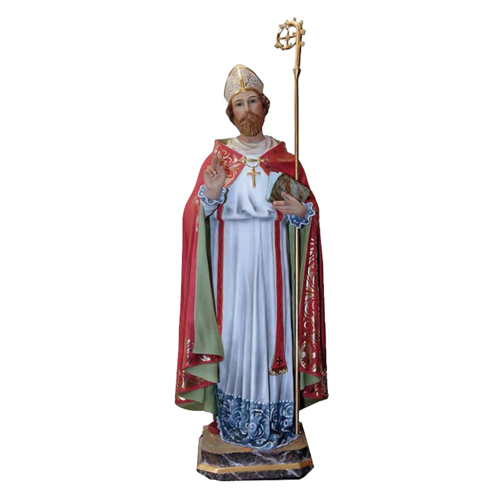 Imagen de San Blas en pasta de madera con ojos de cristal, pintada a mano