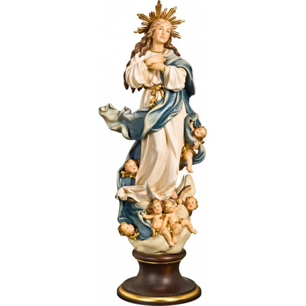 Virgen de la Pur�sima Concepci�n con Aureola - Imagen en talla de madera - Medidas: a elegir