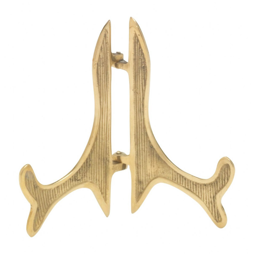 Porta cuadros o libros en metal dorado  altura 10 cm