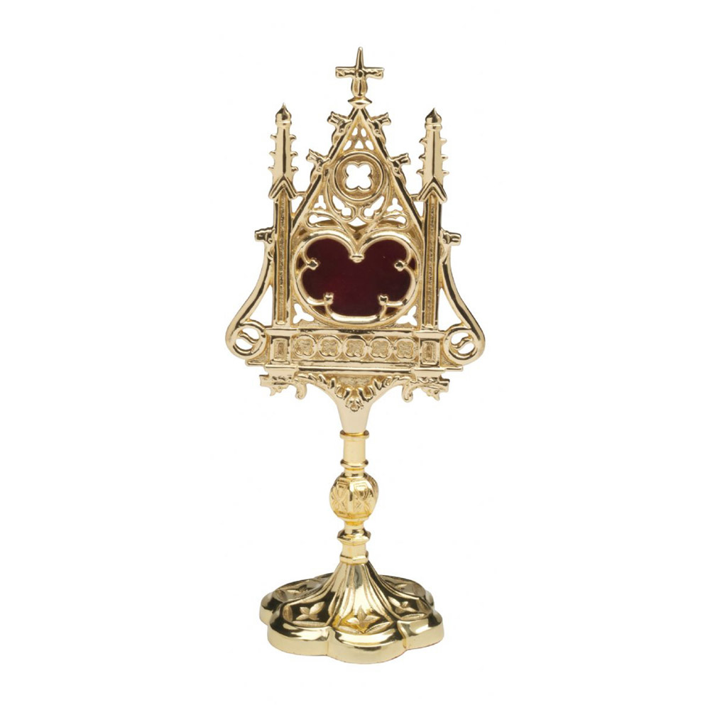 Relicario neog�tico con tracer�a calada y base floral