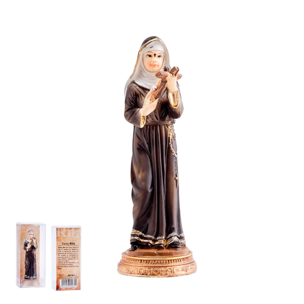 Imagen de Santa Rita de Casia en resina de polister de 11 cm