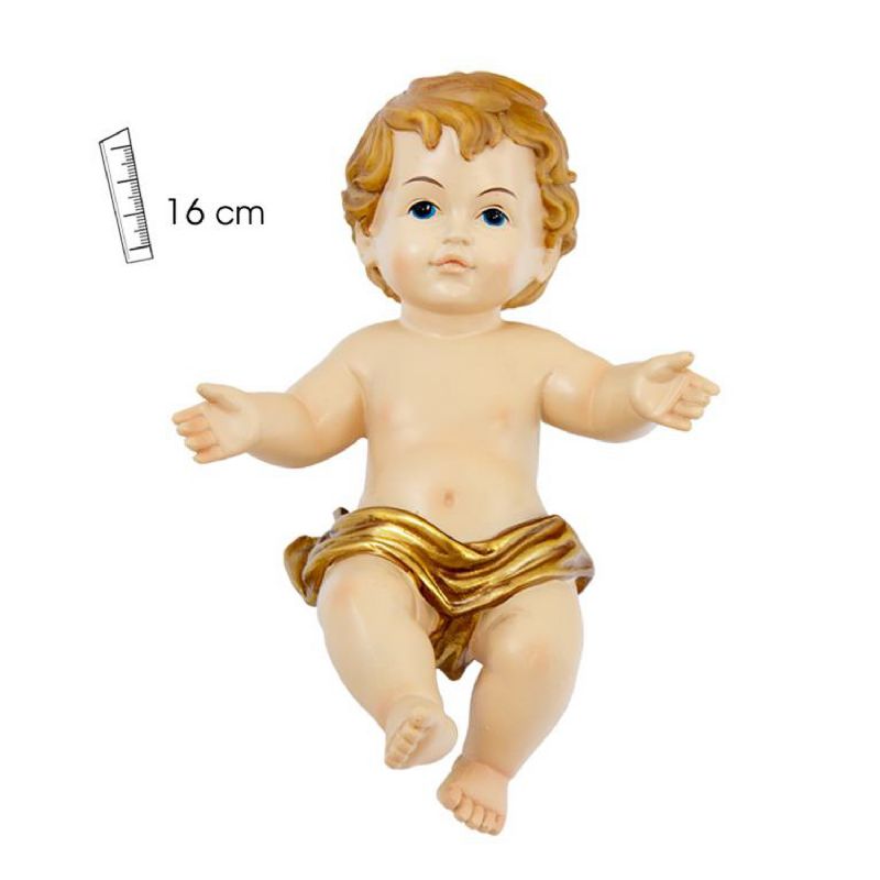 Ni�o Jes�s pa�al oro - Imagen en resina de poli�ster 