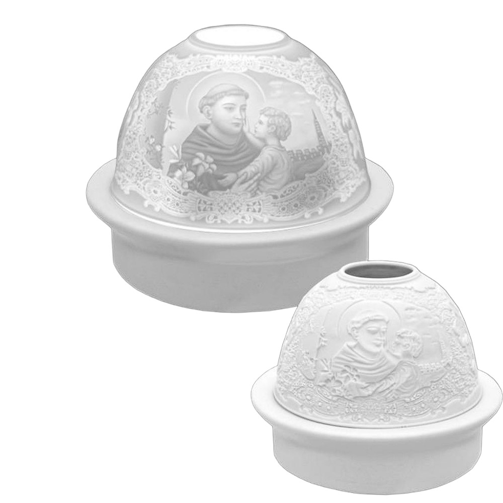Litofana San Antonio con el Nio en cristal - Decoracin religiosa 9 x 12 cm