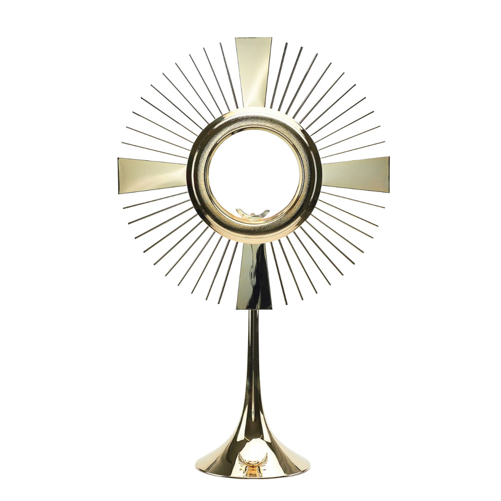 Custodia Diseo Contemporneo con Cruz y Rayos Radiales