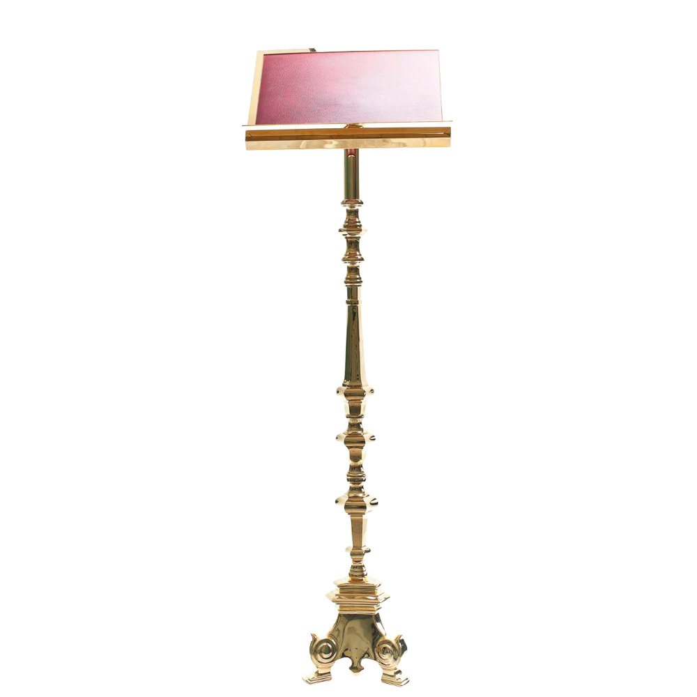 Atril de pie en latn dorado estilo barroco  120 cm