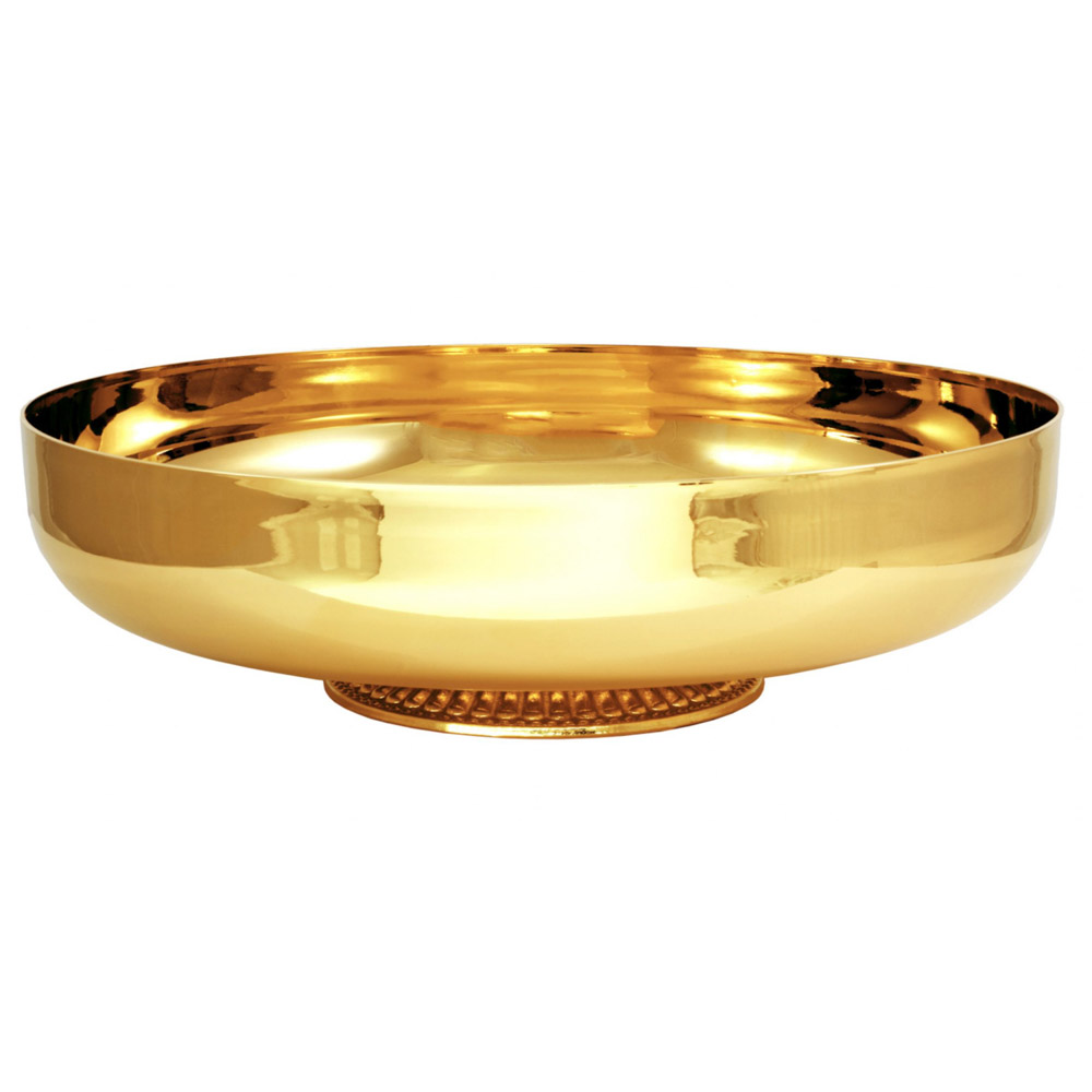 Cop�n-patena en lat�n dorado 24K con base fundida estriada