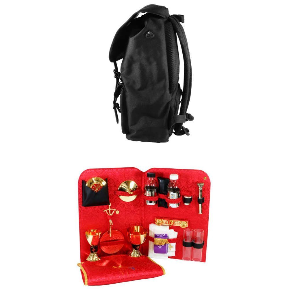 Mochila lit�rgica con interior desmontable en sat�n rojo - Orfebres Italianos - 45 X 35 X 38 cm