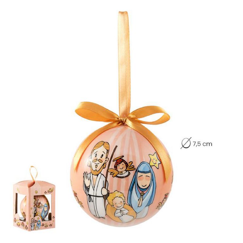 Bola de Navidad con misterio infantil - Diam. 7,5 cm