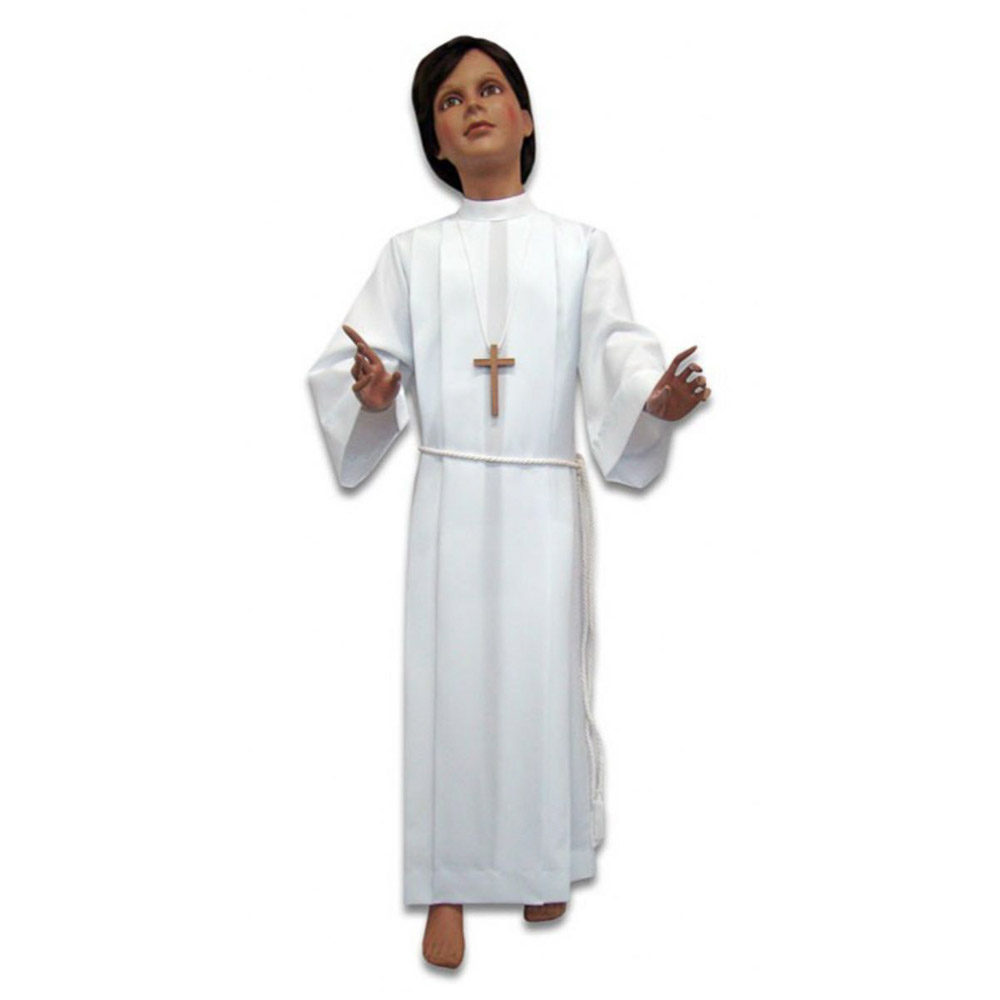 T�nica de comuni�n blanca con cuatro tablas 