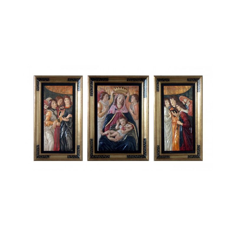 Tr�ptico Sencillo Botticelli en alabastro moldeado (70 x 128 x 9 cm)