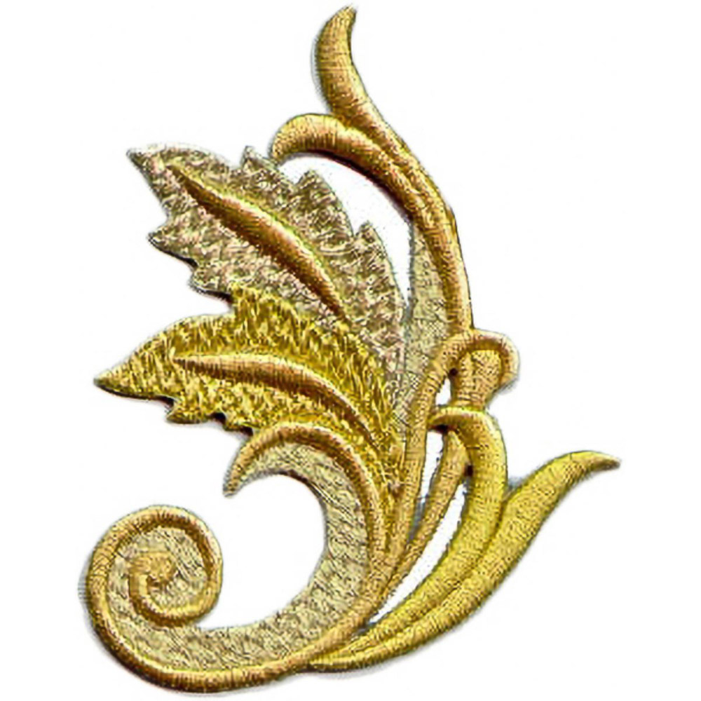 Aplicaciones para mantos, estandartes - orla dos hojas peque�a 8 x 9 cm