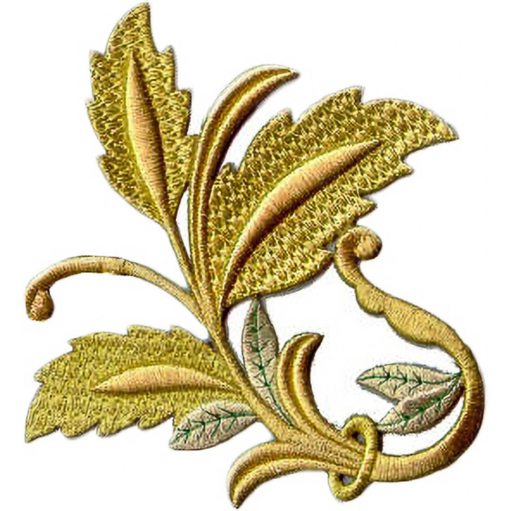 Aplicaciones para mantos, estandartes - rama de hojas mediana 11 x 11 cm