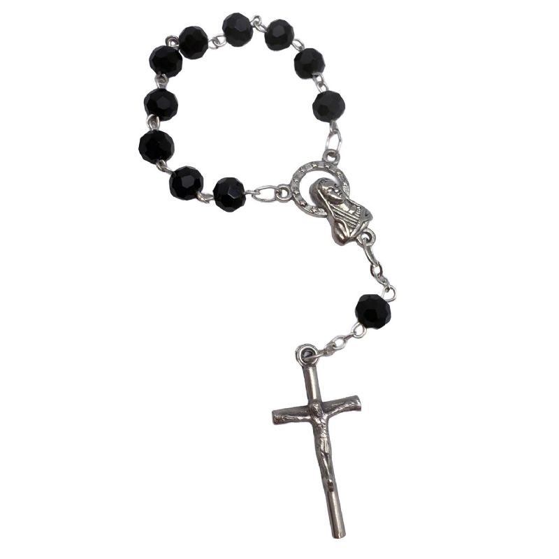 DENARIO CRISTAL AZABACHE 6 MM