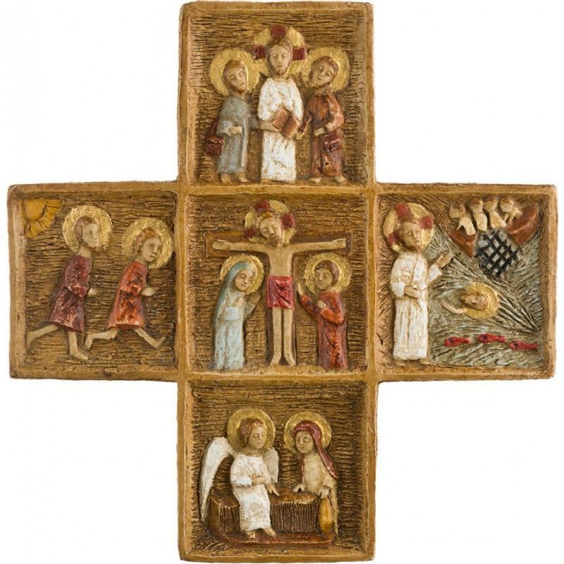 Cruz Pascual en alabastro del Monasterio de Bethlem - 16,5 cm