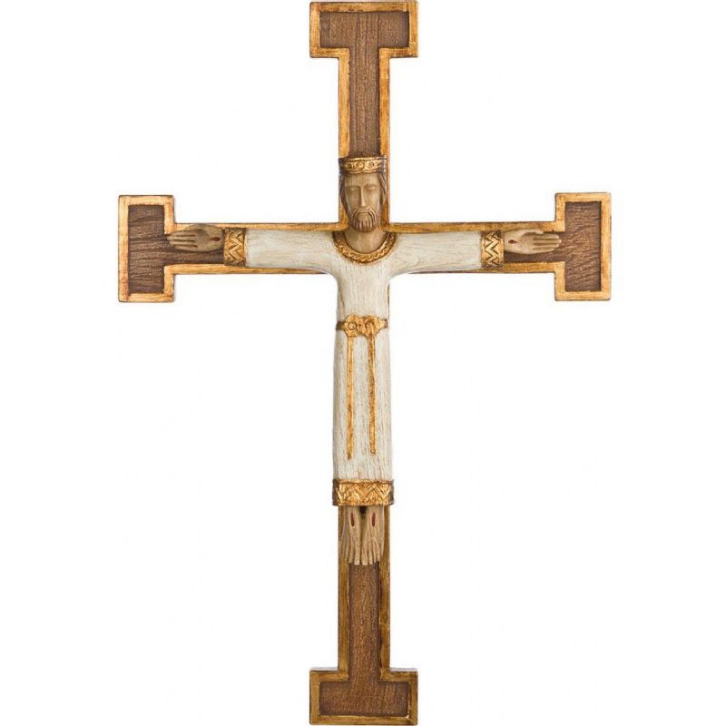 Cristo Sacerdote con cruz en alabastro del Monasterio de Bethlem - 57 cm