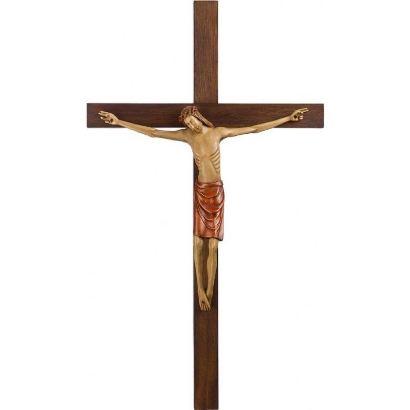 Cristo Renano con cruz en alabastro del Monasterio de Bethlem - 100 cm