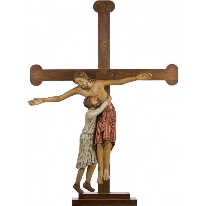 Cristo y Nicodemo con cruz en alabastro del Monasterio de Bethlem - 103 cm