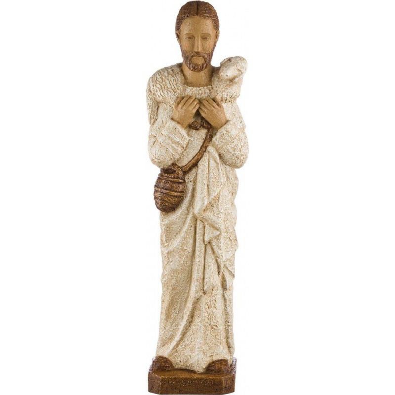 Jes�s Buen Pastor - Imagen en dolomita policromada - Altura: 56 cm