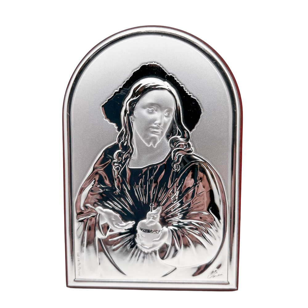 Icono Plata Sagrado Coraz�n Plata De Ley