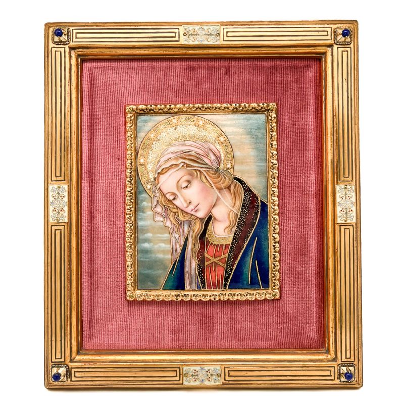 Cuadro Virgen en Esmalte con Plaf�n Dorado � Morat�