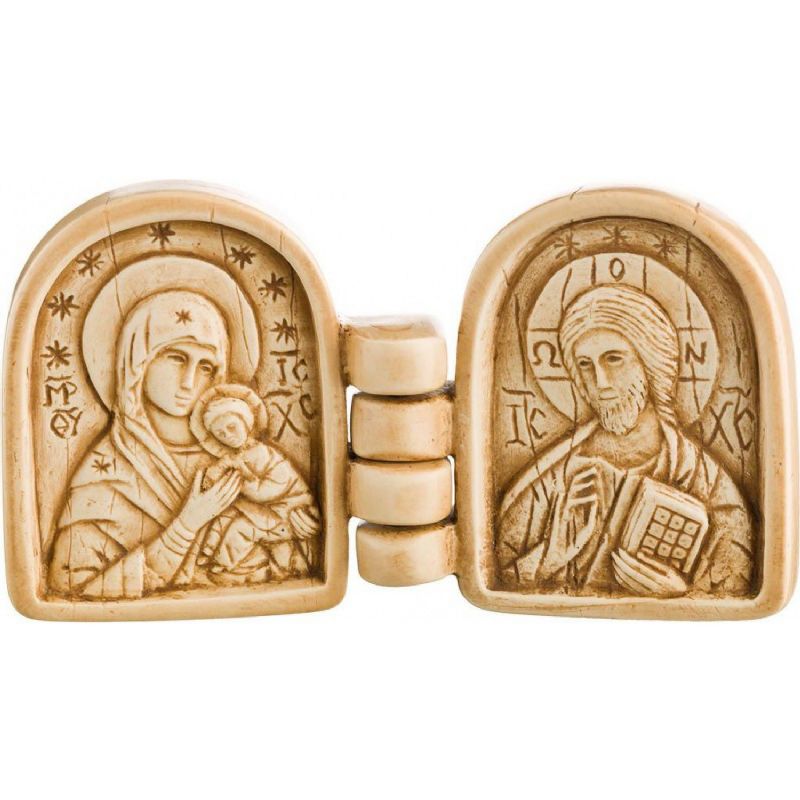 Dptico Cristo y la Virgen con el Nio  10 x 5,5 cm